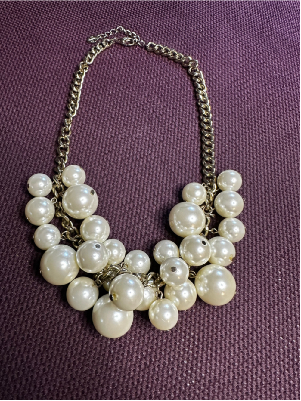 Icing Gold-Tone and Faux Pearl Statement Necklace